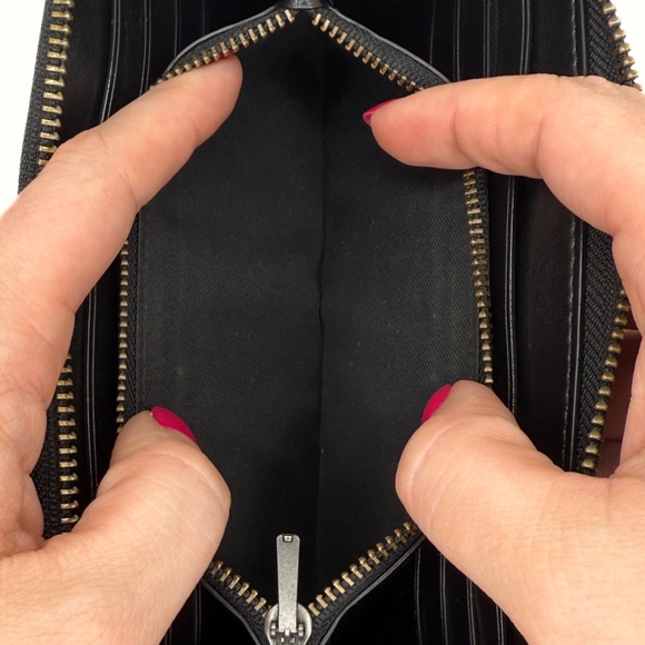 Coach Black Long Accordion Zip Wallet - Picture 10 of 15